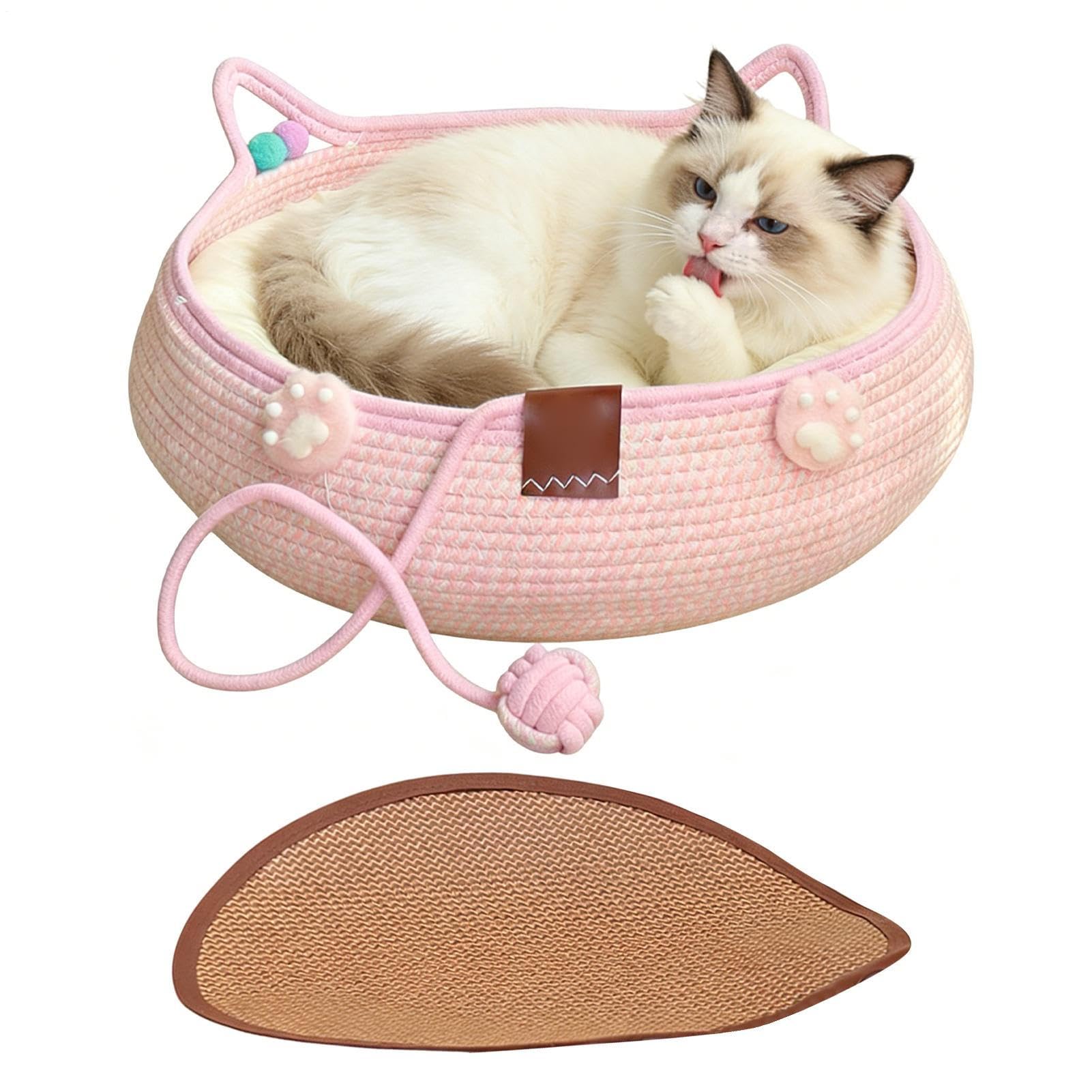 Lit pour chat doux et lavable avec dessous antidérapant pour chaton