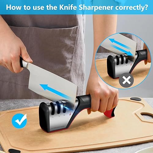 Miniatura 4 de Afilador de cuchillos 4 en 1 4 etapas, hoja de pulido de calidad original, la mejor herramienta de cocina para cuchillos de pelar, cuchillos de