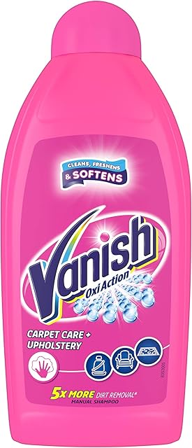 Vanish Carpet Cleaner + Upholstery, Power Liquid Shampoo, Large Area Cleaning, 450 ml