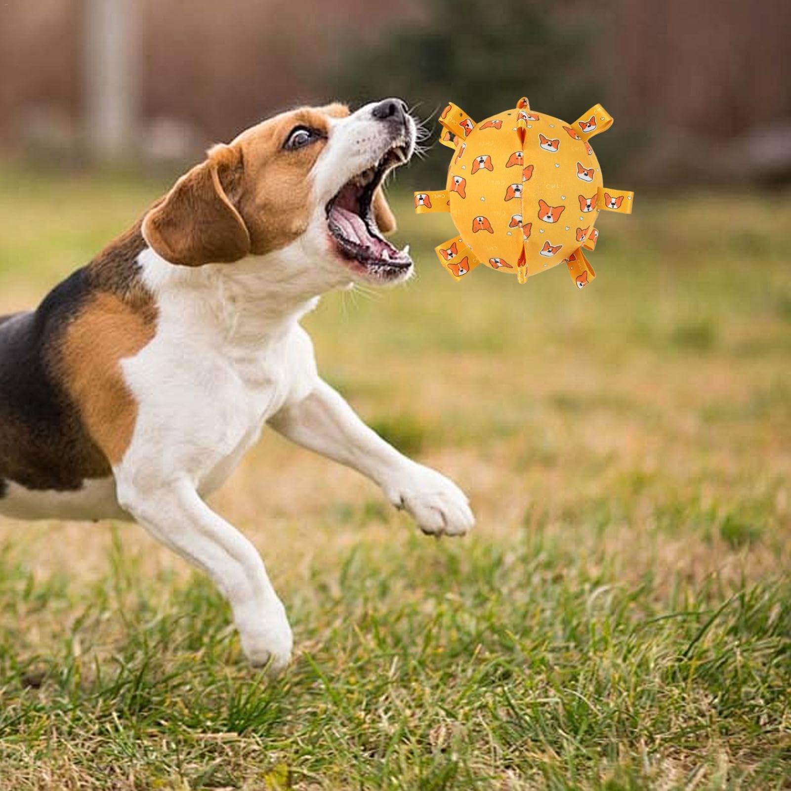 Squeaky Dog Ball Toy - 5.9 Inch Plush Interactive Ball With Ribbons For Small & Medium Dogs - View #7