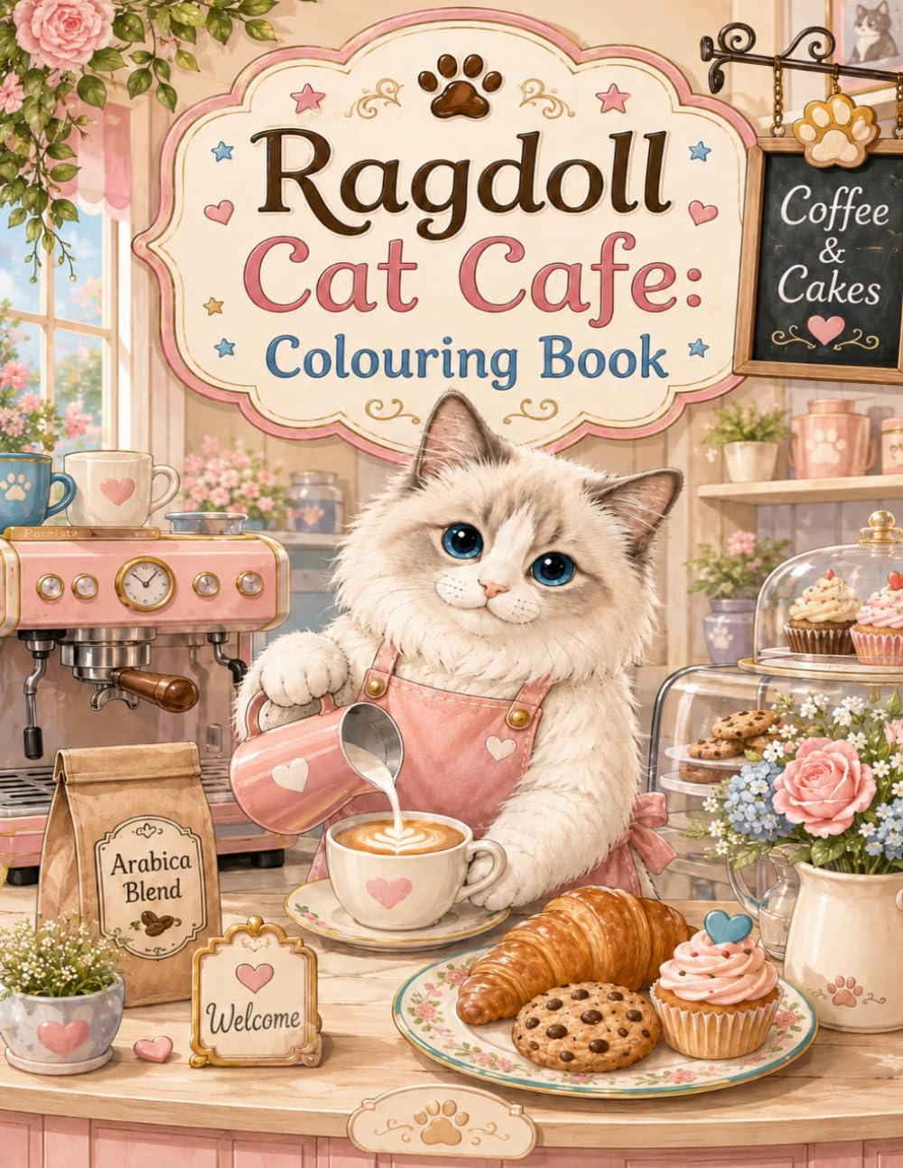 Ragdoll Cat Cafe: Colouring Book (Whiskered Worlds)