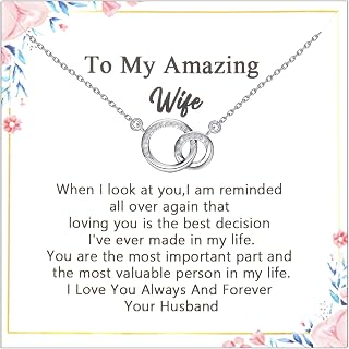 Wife Necklace Wife Wedding Anniversary Jewelry Soulmate Gifts to My Wife Gift from Husband Wife Birthday Fiancee Gift for Her