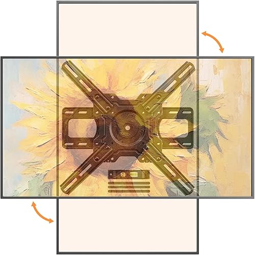 ELIVED Soporte de pared para TV, para la mayoría de televisores de pantalla plana de 37 a 75 pulgadas, soporte giratorio e inclinable de movimiento