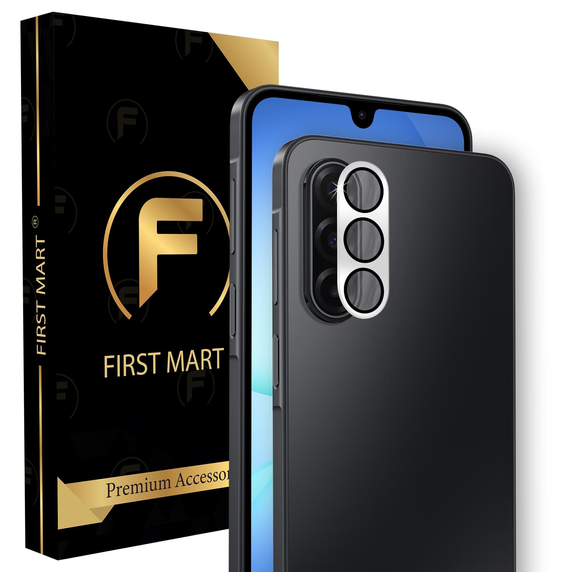 FIRST MART Camera Lens Protector for Samsung Galaxy A17 / Samsung M17 / Samsung F17 - 9H Tempered Glass Metal Alloy Rings, Military-Grade Anti-Scratch Camera Ring Guard, HD Clear, Case-Friendly Protection - Silver-picture-21