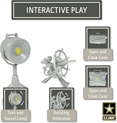 Miniatura 4 de Juego de pelotón de reconocimiento del ejército de los Estados Unidos con 3 figuras de acción militares, mini armas y accesorios, soldados de