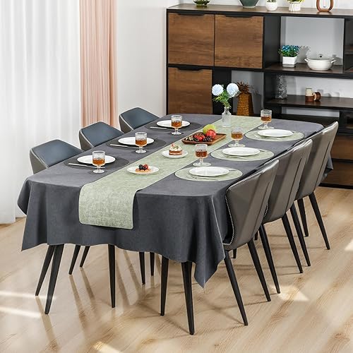 Miniatura 3 de Myir JUN Juego de 6 manteles individuales redondos de doble cara, de piel sintética, para interiores, para mesa de comedor, exteriores,