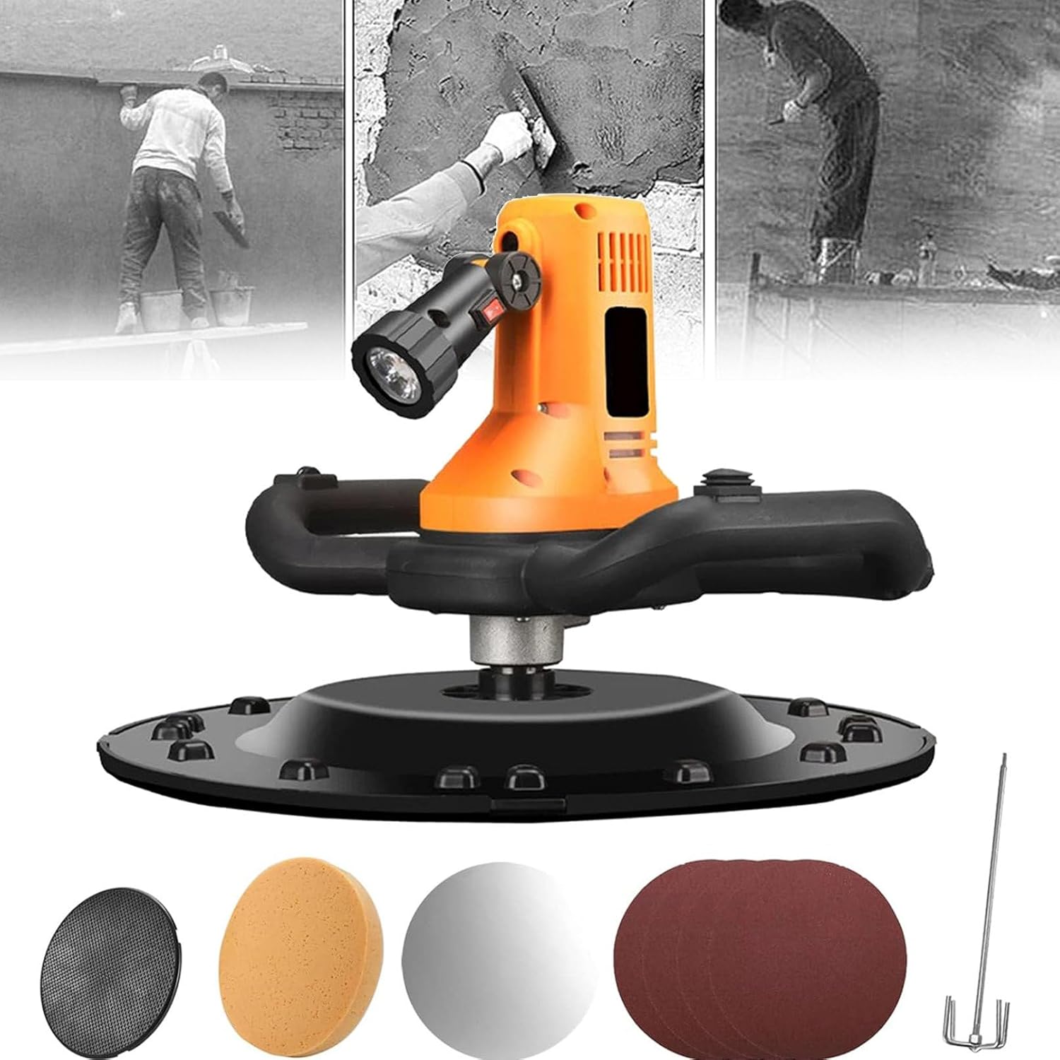 Cordless Electric Trowel for Concrete Cement Mortar Plastering,Electric Wall Cement Smoothing Machine Wall Plastering Machine, Handheld Wall Smoothing Machine, Dry Wall Electric Grinder, Hig