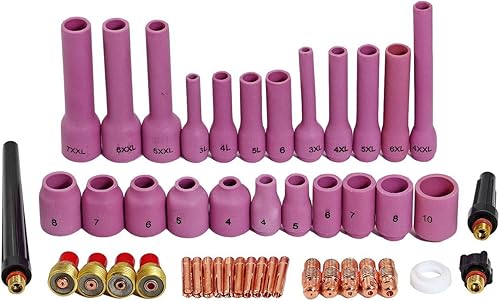 RIVERWELD TIG Cuerpo de pinza de lente de gas 45V 13N boquillas de alúmina tazas de cerámica 13N 53N 796F TIG Tapa trasera 41V 598882 Serie de