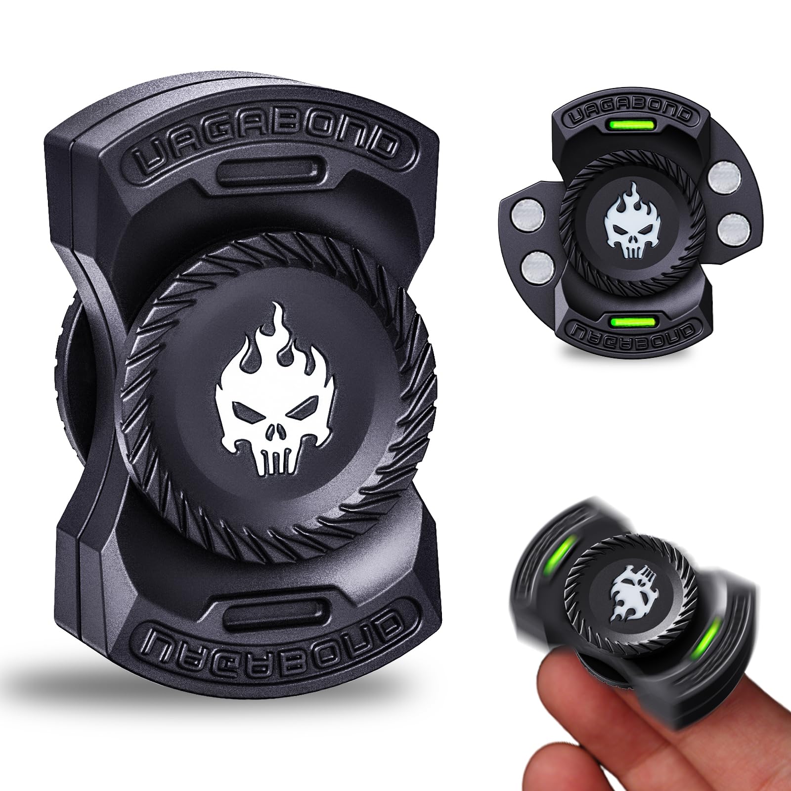 Upgraded 3-in-1 Fidget Spinner Toy: Silent Glow Spinner, Slider, Clicker