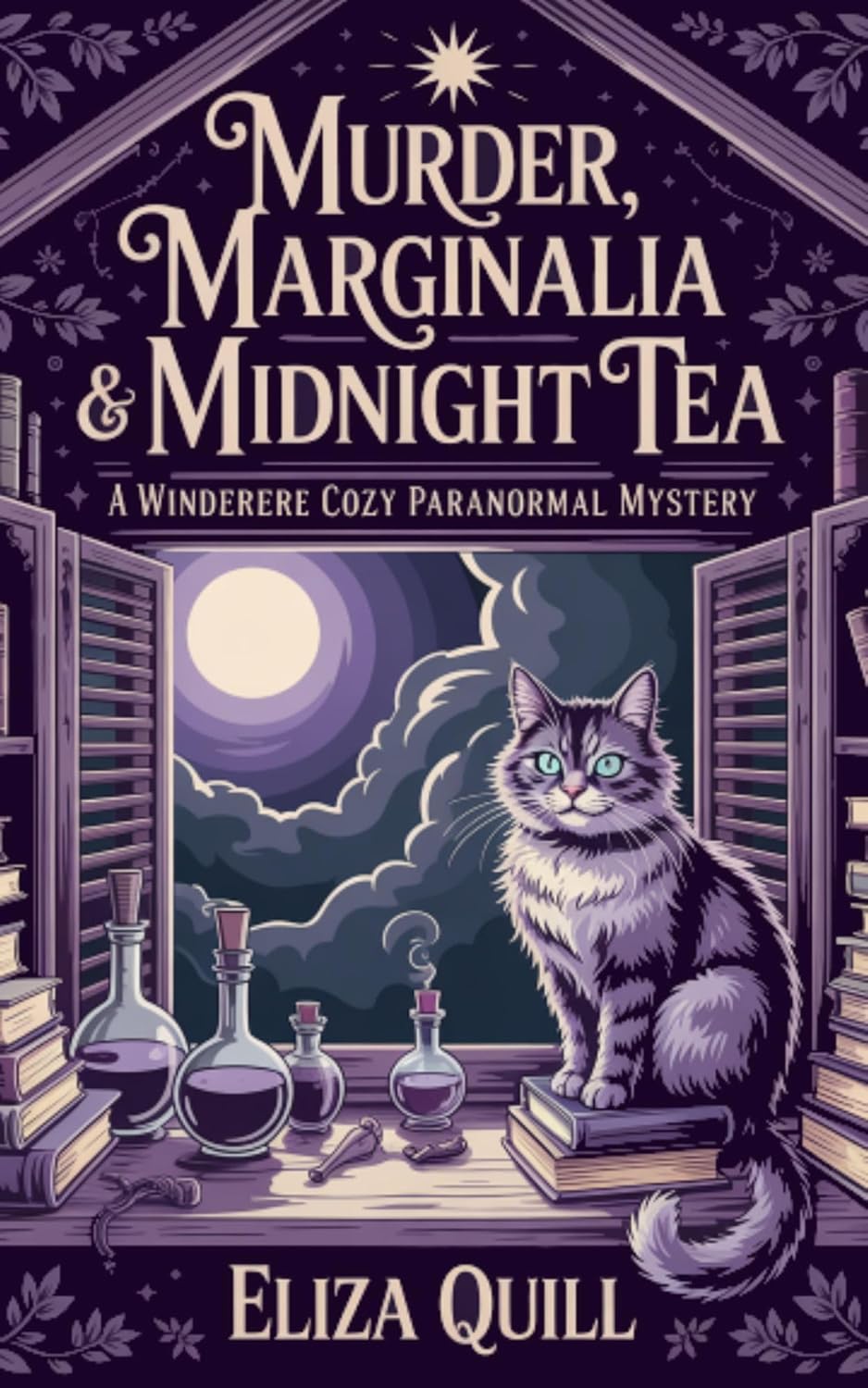 Murder, Marginalia & Midnight Tea by Eliza Quill book cover