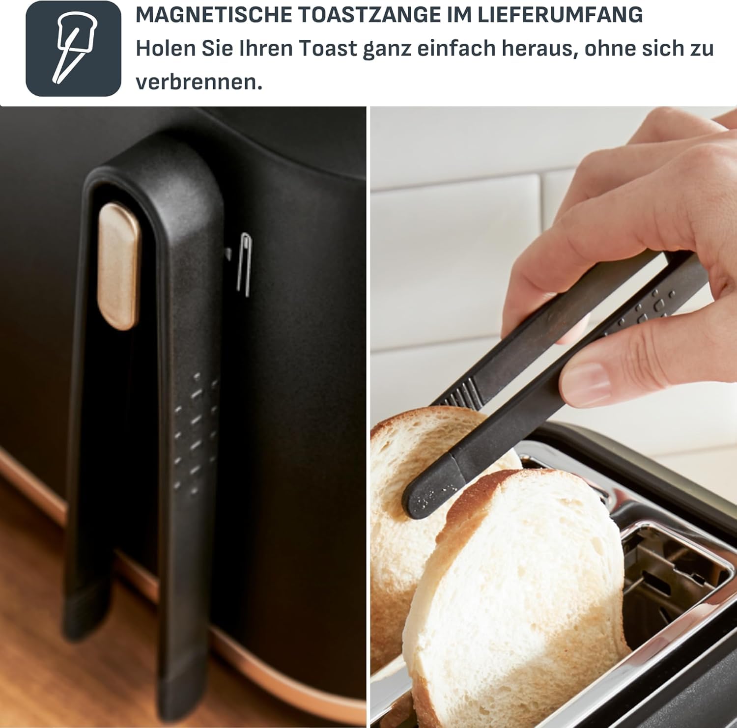 Tefal Includeo Frühstücks-Set Toaster 7 Bräunungsstufen Wasserkocher 1L schwarz