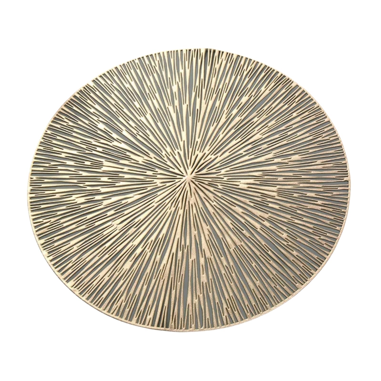 Runde Tischsets, goldfarben, 6er-Set, Tisch-PVC-Hohl-Tischsets, hitzebeständig, rutschfest, for Essen for Küche, Restaurant(Gold D)