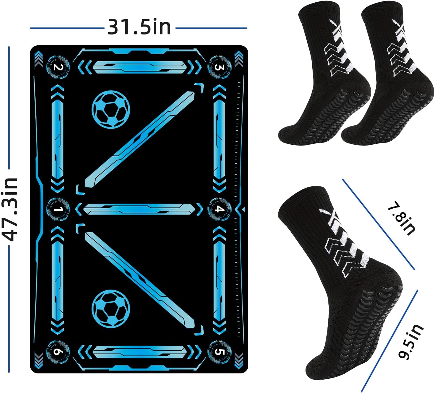 Premium Soccer Training Mat with Video Guide - Non-Slip Soccer Footstep Practice Pad for Indoor & Outdoor - Ultimate Ball Control Equipment to Improve Dribbling Skills