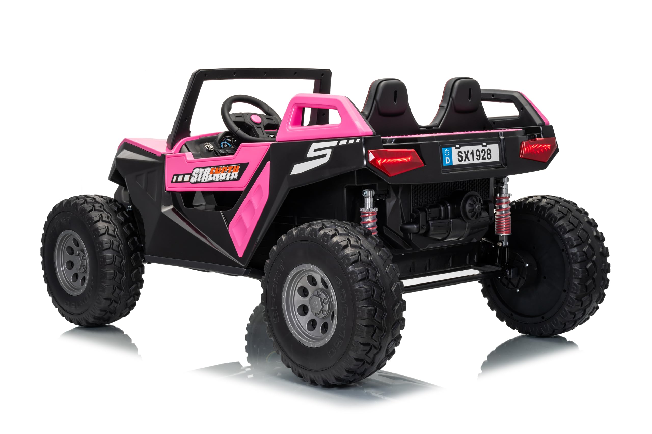 FINOOS Voiture électrique pour Enfants Clash 24V, 2 Places, avec télécommande 2,4 GHz, Buggy électrique Enfants 2 à 7 Ans (Rose)