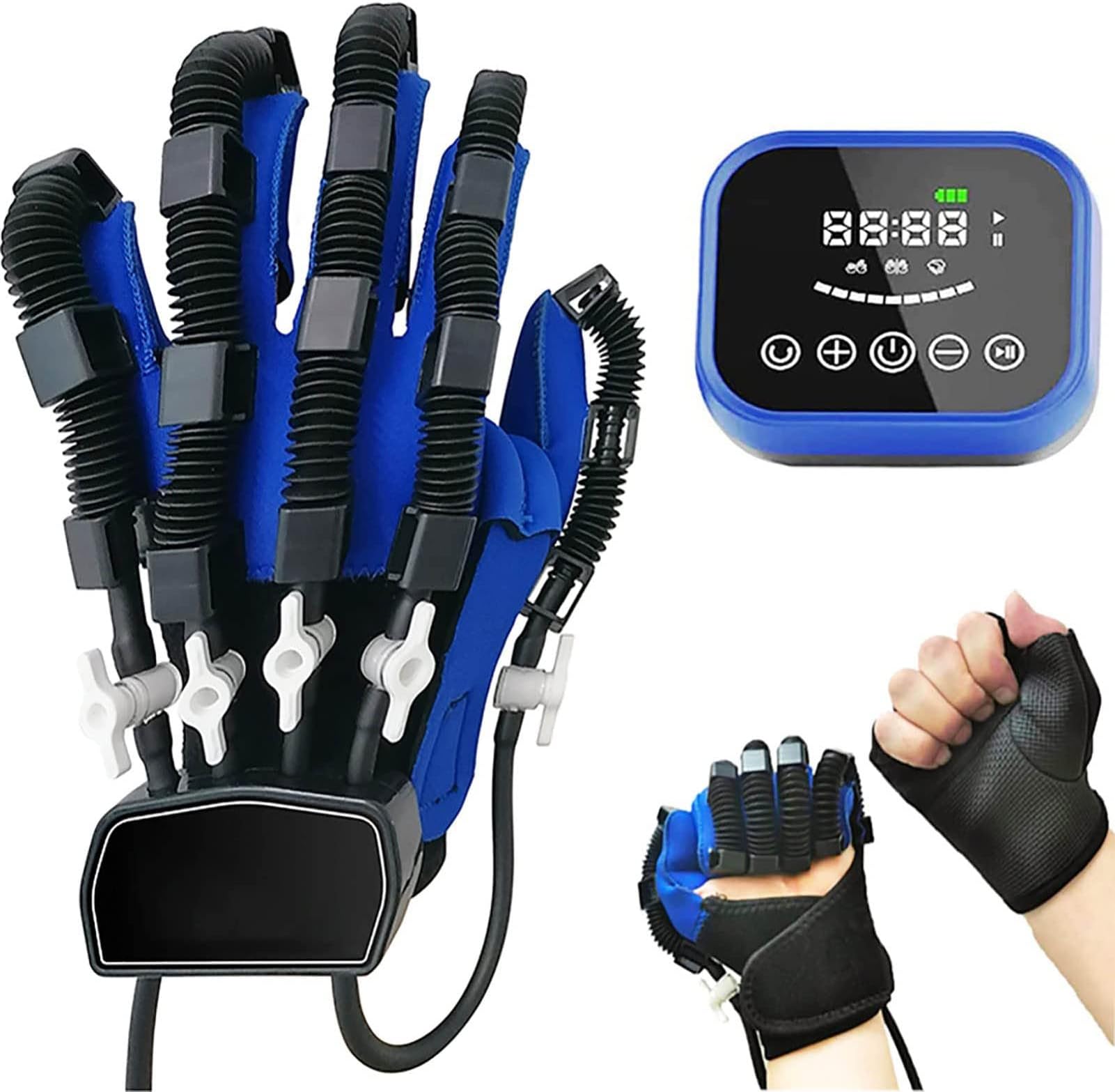 Rehabilitation Robot Pneumatic Gloves, Finger Rehabilitation Trainer Electric, Finger Straightening Brace Guard Protector Exoskeleton Manual Training Functional
