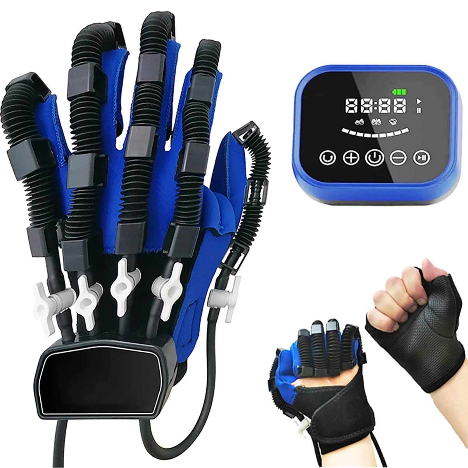 Rehabilitation Robot Pneumatic Gloves, Finger Rehabilitation Trainer Electric, Finger Straightening Brace Guard Protector Exoskeleton Manual Training Functional