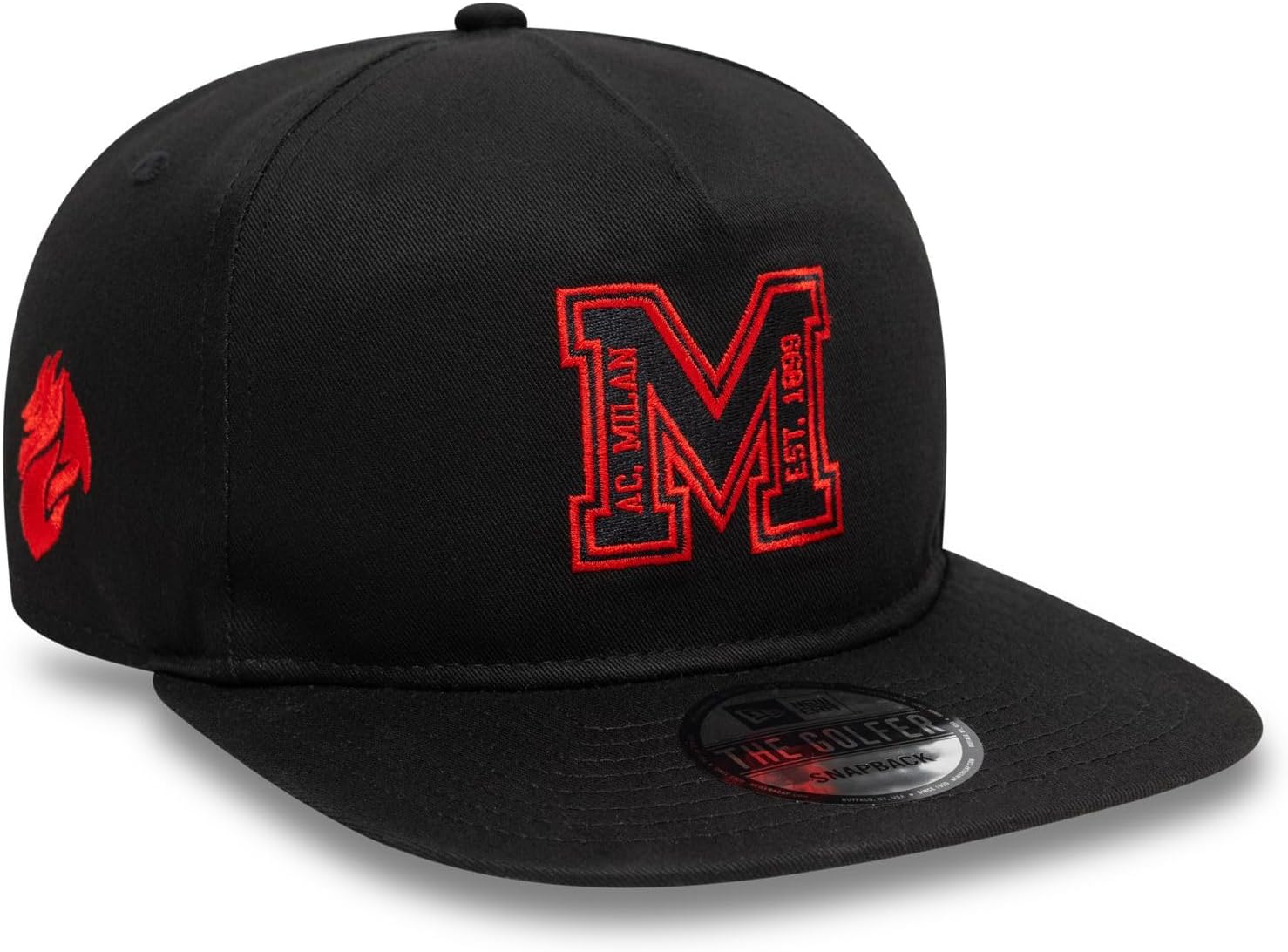 Black AC Milan Logo Golfer Snapback by New Era