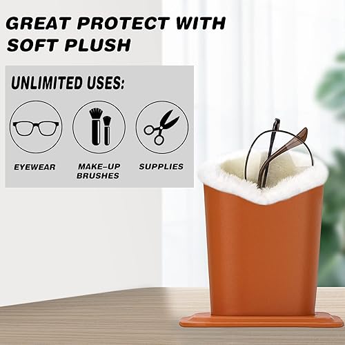 Miniatura 4 de bvya 2 soportes para lentes de ojos, color dulce caramelo con forro de felpa para mesa, escritorio, mesita de noche 2 piezas #D,2 piezas #B,2 piezas