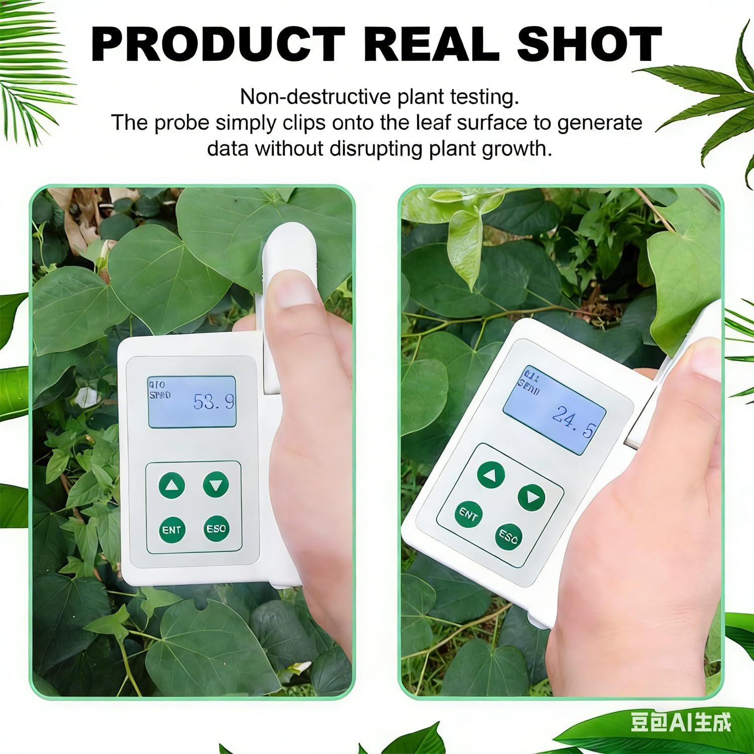 Misuratore di clorofilla portatile, tester portatile SPAD per foglie verdi (0,0-100 SPAD), misuratore di clorofilla per piante ricaricabile per agricoltura e giardinaggio di precisione