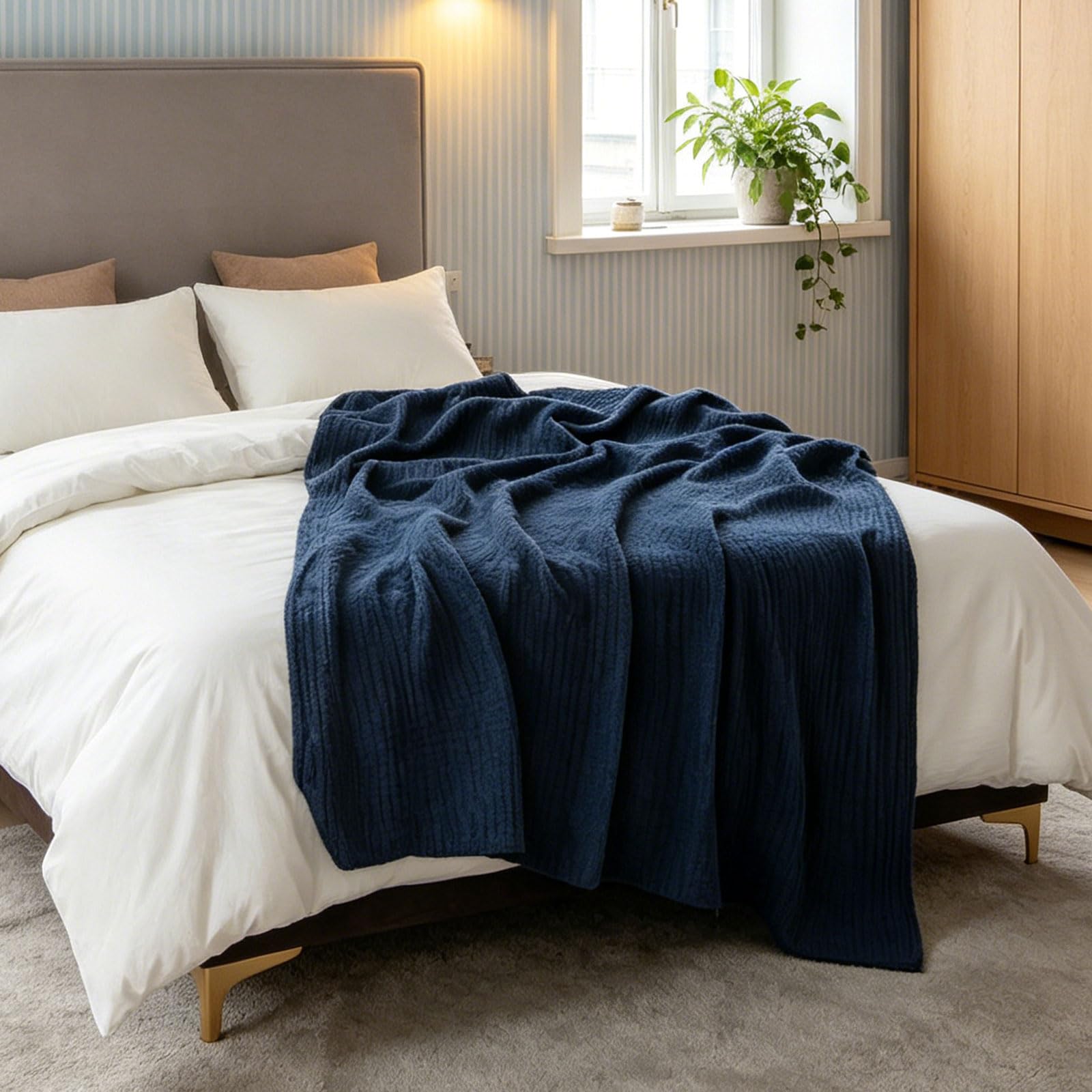 Manta de Gasa de algodón Manta Transpirable y portátil Mantas envolventes de algodón Lavable a máquina y Duradera para Viajes, campamentos o Funda de Cama
