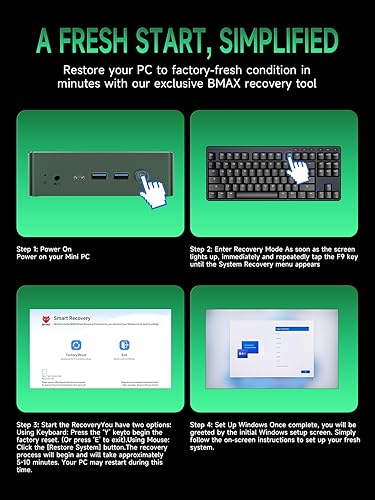 Miniatura 6 de Bmax Mini PC B6 Plus con Intel i3-1000NG4 (Beats N150N100N95)  LPDDR4 de 12 GB  SSD NVME de 512 GB  Win 11 Pro  3 x USB 3.0  Soporte de pantalla 4K