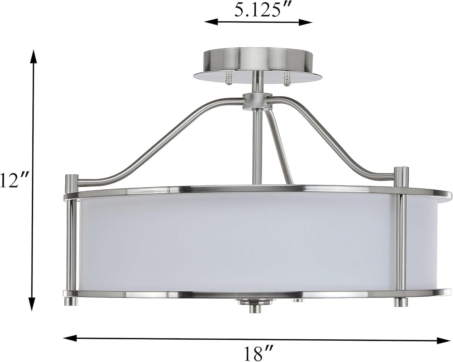 Authеntіс Crаzу Dеаlѕ Semi Flush Mount Ceiling Light 18 inch 3 Light Close to Ceiling Light with Fabric Shade and Glass Diffuser, Brushed Nickel Drum Semi Flush Light for Dinning & Bedroom XiNBEi-Lighting XB-SF1199-BN Bеѕt Cуbеr Dеаlѕ 🔥 Semi Flush Mount Ceiling Light 18 inch 3 Light Close to Ceiling Light with Fabric Shade and Glass Diffuser, Brushed Nickel Drum Semi Flush Light for Dinning & Bedroom XiNBEi-Lighting XB-SF1199-BN