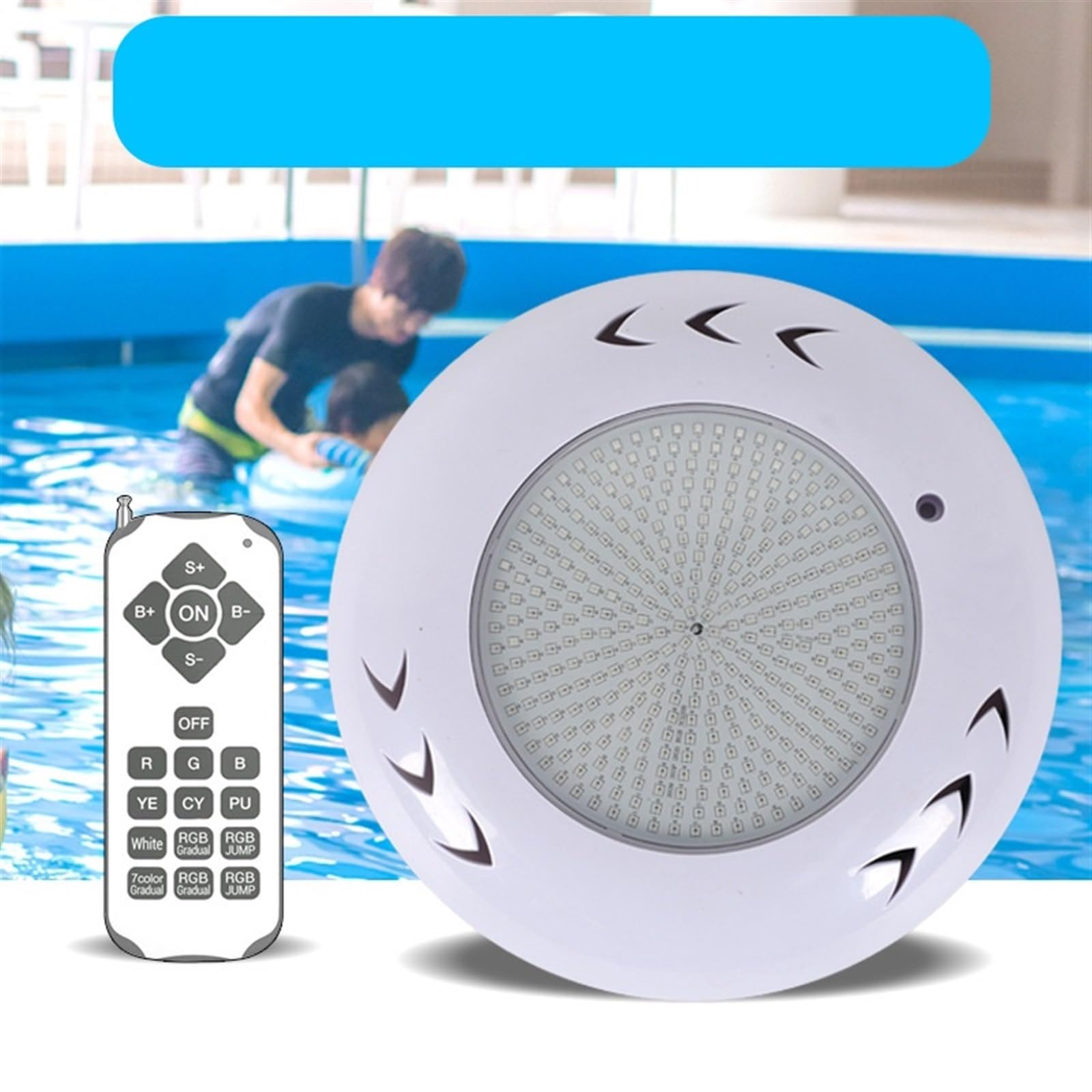 EDEDE Luci Piscina, Luce for Piscina a LED Luce da Parete Luce for Piscina Luce Subacquea Luce Impermeabile 12V Luce for Piscina con Telecomando IP68(White,35W(φ280mm))