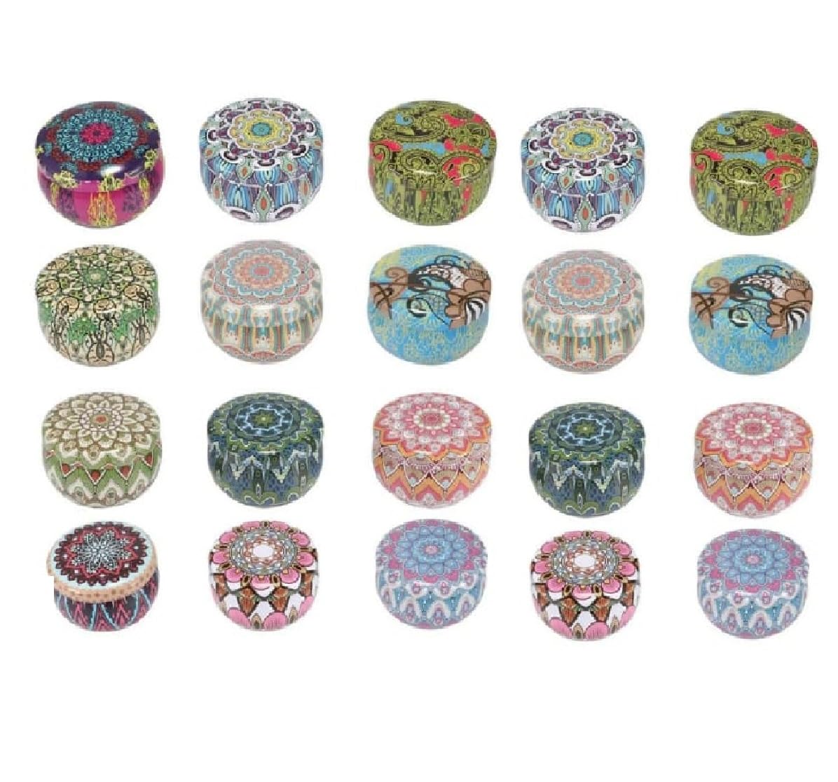 Return Gift for Pooja Function Wedding Babyshower House Warming cermony Anniversary Housewarming Baby Shower mini multi design round container box pack (50)-image-43