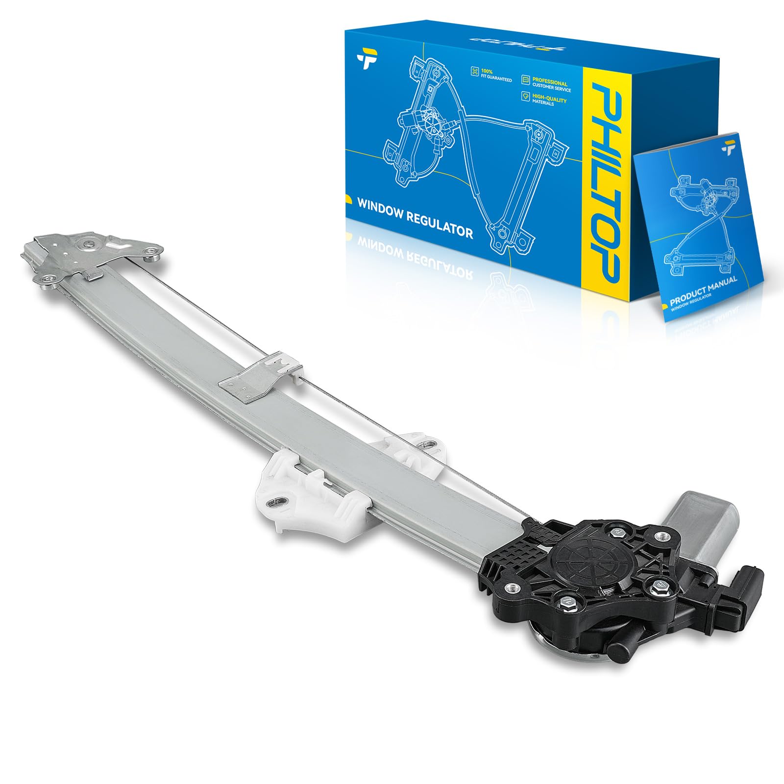PHILTOP 748-017 Power Window Regulator w/Motor Front Left Driver Side