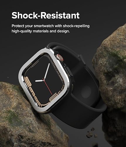 Miniatura 4 de Ringke Air Sports + Bisel Styling Funda de TPU con marco de acero inoxidable Compatible con Apple Watch Series 8, 7, SE 2022 de 1.61 pulgadas y