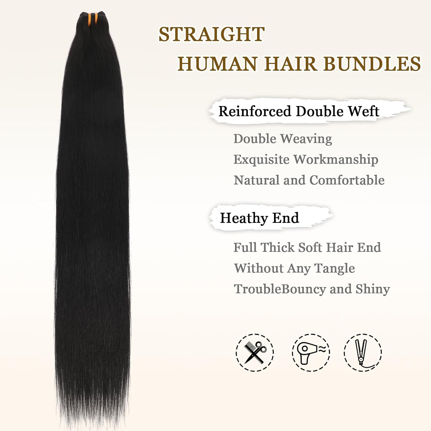 16A Raw Straight Bundles Human Hair 1 Bundle,16 Inch,Triple Lifespan,Burmese Virgin Remy Hair Extensions,No Tangle Shedding