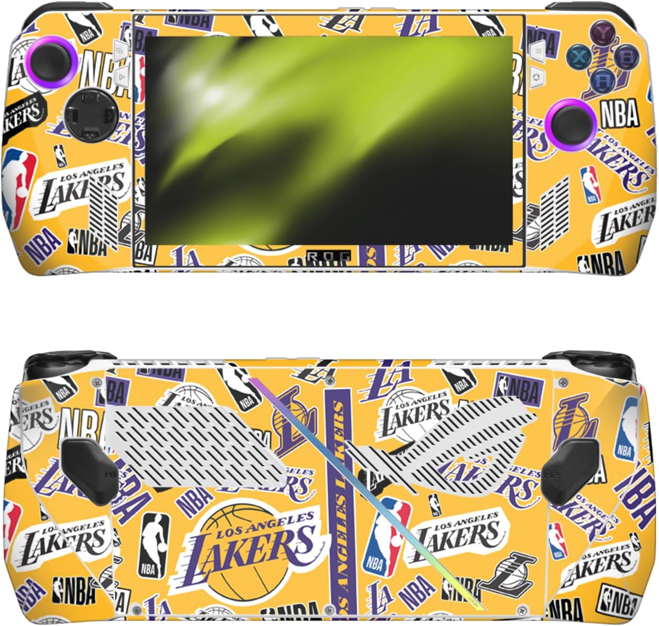Head Case Designs Officially Licensed NBA Sticker Collage Los Angeles Lakers Vinyl Sticker Skin Decal Cover Compatible with Asus ROG Ally