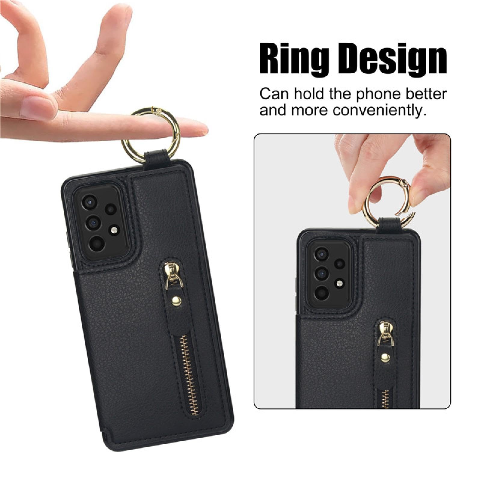 Do SamsungA50 A50S A30S Pierścień Skórzany Zamek Portfel Karty Telefon Etui Flip Stand Pokrowiec (Do SamsungA50 A50S A30S/Wino czerwone)