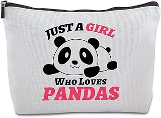 Panda Gifts for Girls Panda Just a Girl Who Loves Pandas Zipper Travel Cosmetic Bag Animal Pandas Lover Gift Funny Birthday Christmas Gifts for Sister