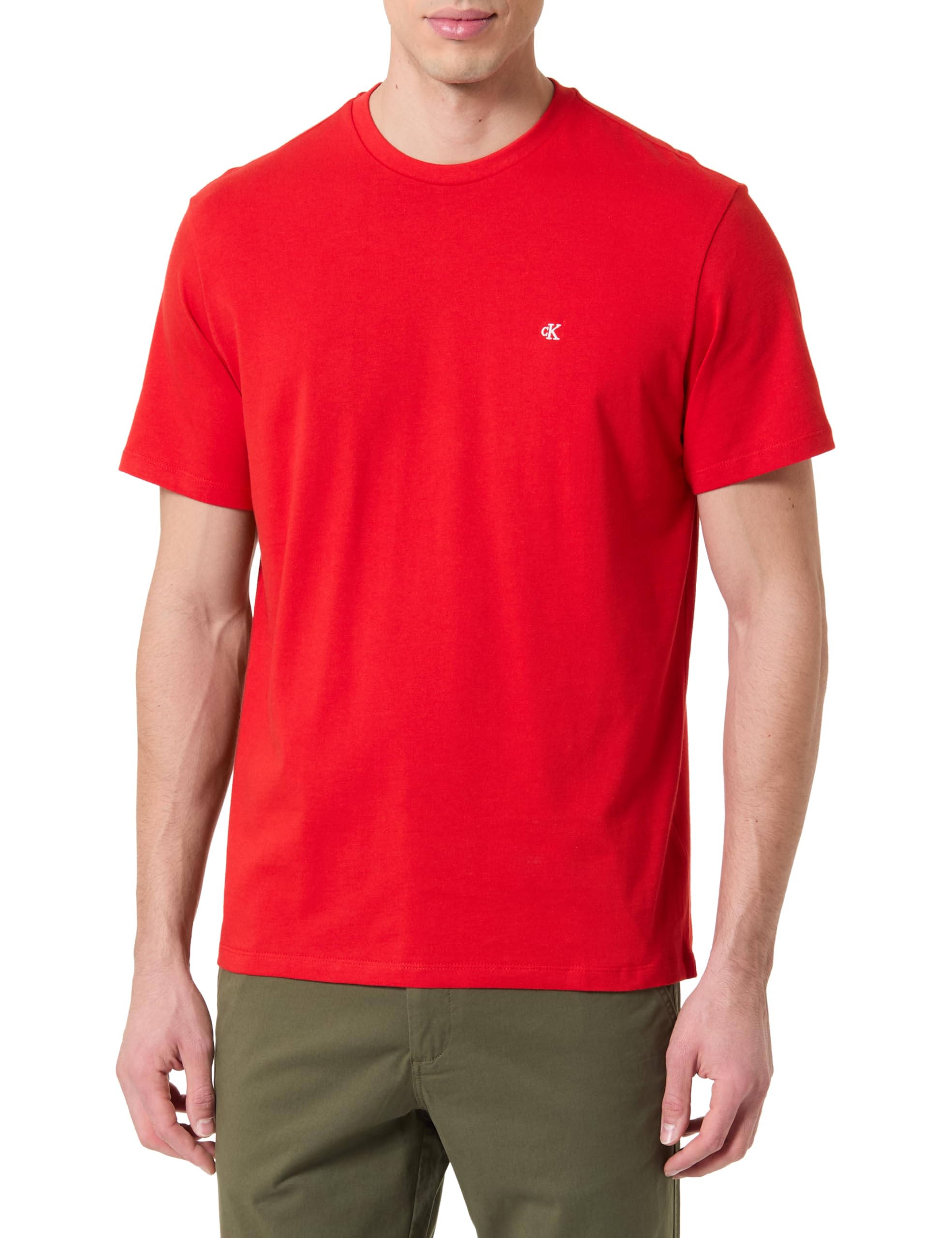 Calvin Klein Men's SS Classic Monogram TEE LV04RD254G Tees, RED (Adrenaline Rush), XL