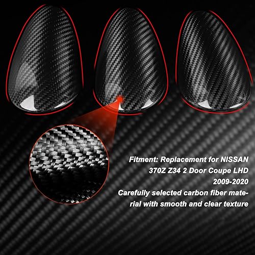 Miniatura 2 de Moldura de medidor de salpicadero, decoración de cubierta de medidor de salpicadero de automóvil, repuesto de fibra de carbono para 370Z Z34 2