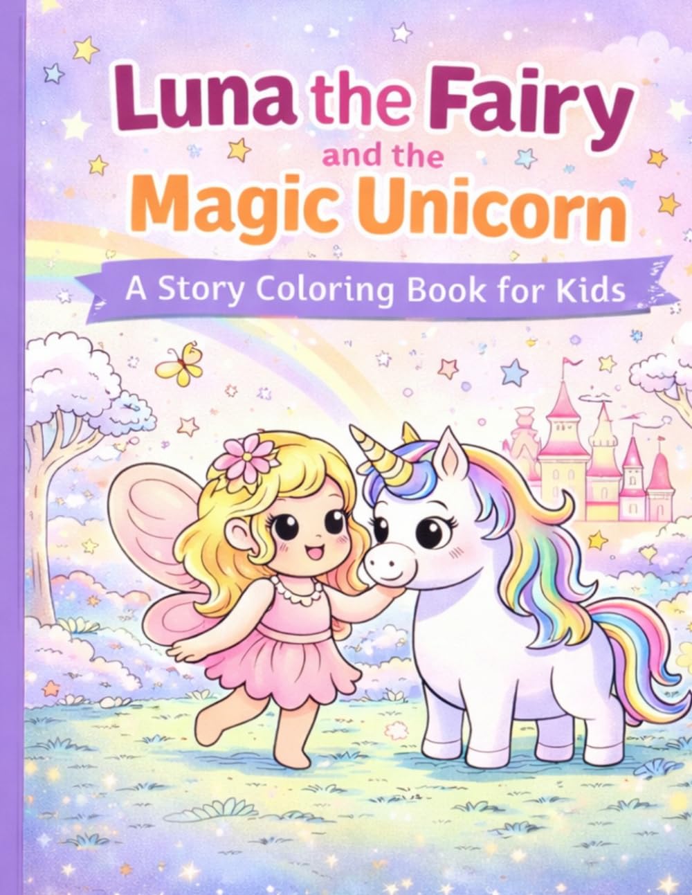 Luna the Fairy and the Magic Unicorn: A Story Coloring Book for Kids