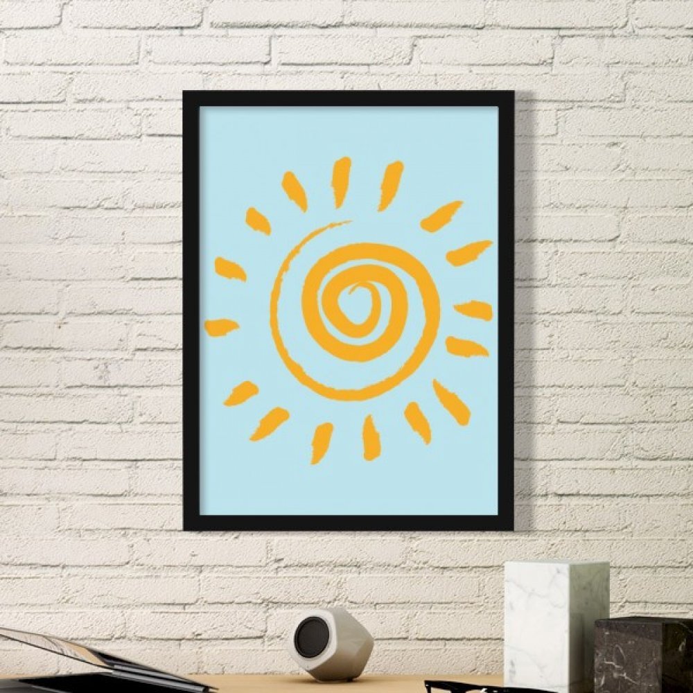 Peinture à la main soleil jaune pour réveiller la décoration de votre salon moderne