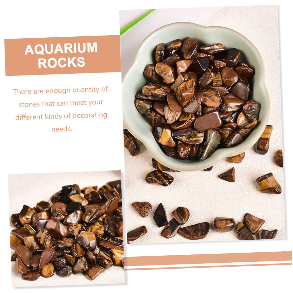 DOITOOL 1ensemble Set De Graviers Décoratifs Pierre De Tigre pour Aquariums Et Terrariums Roche Naturelle pour Paysagisme Et Décoration De Réservoirs