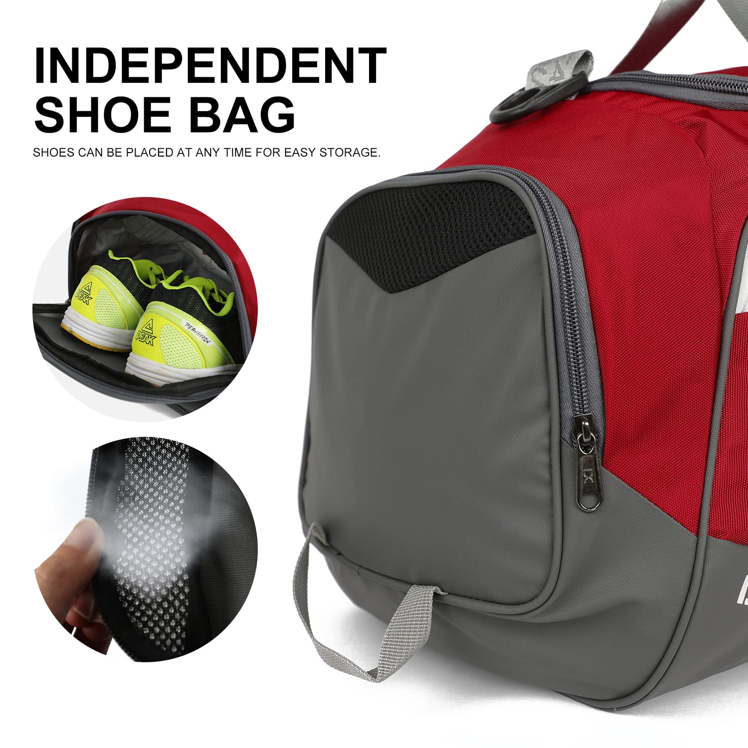 INOXTO - Bolsa deportiva de viaje para gimnasio, con bolsillo seco y húmedo y compartimento para zapatos, para mujeres y hombres, 40 L/55 L, impermeable, bolsa de fin de semana para natación, deportes