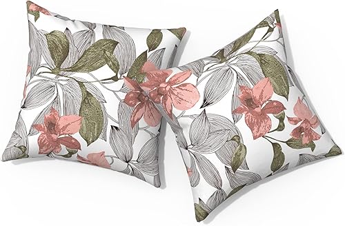 TWLEAR Almohadas de exterior para muebles de patio de 18 x 18 pulgadas, almohadas cuadradas para exteriores con insertos, almohadas decorativas para