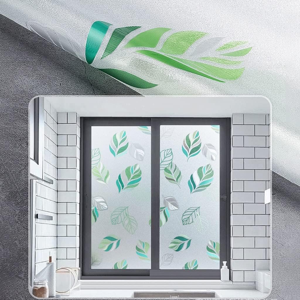 Window Privacy Film Window Film Home Decorative Window Film Glass Film Privacy Window Sticker No Glue Static Adhesion Heat Insulation Window Sticker Blackout Window Film Window Films(45cmx200cm)