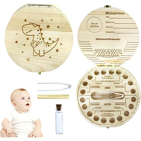 MAXI NONA Milchzahndose Personalisiert - Metall-Box Für Zahnfee Mit 22 Aufklebern, Umweltfreundlich