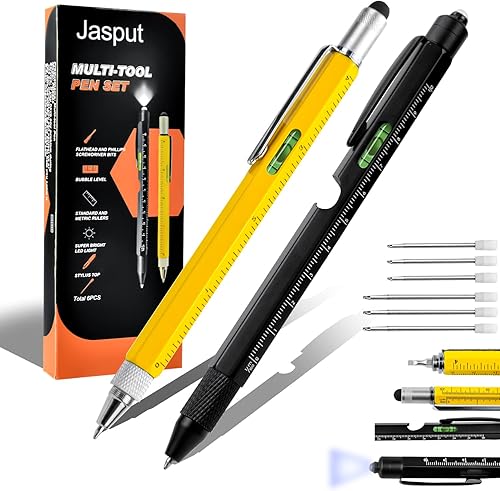 Jasput Herramienta de regalo bolígrafo multiherramienta 6 en 1 con bolígrafo regla lápiz capacitivo nivel destornillador herramienta personalizada
