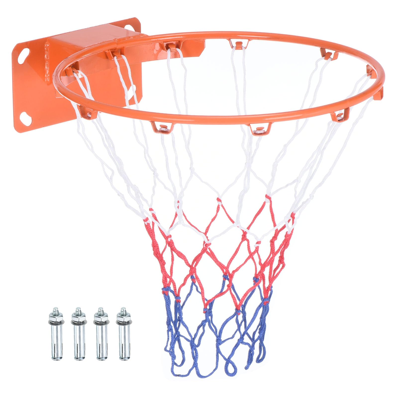 PATIKIL 18" Baloncesto Aro Reemplazo Tablero Montado Sólido Acero Naranja