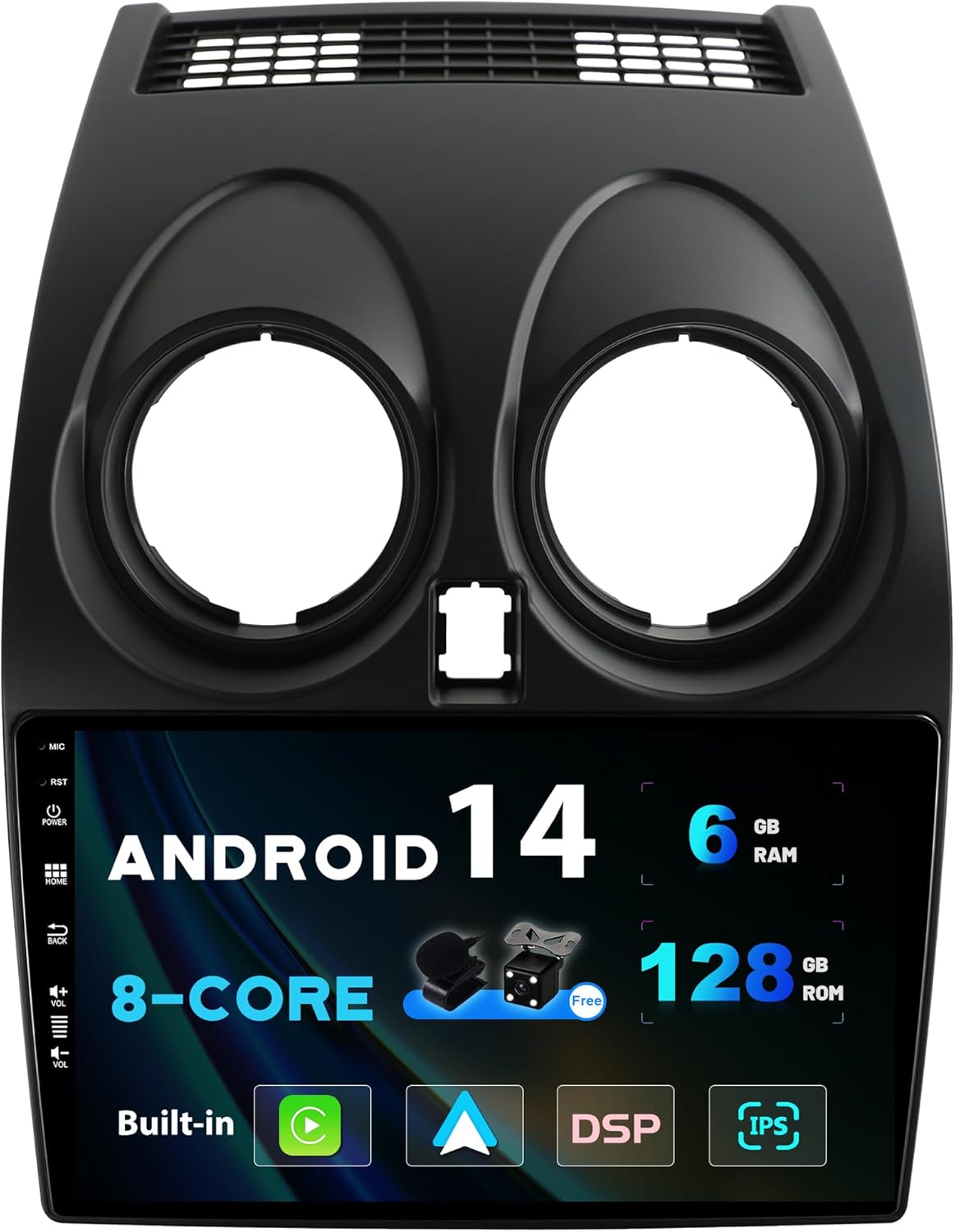 SXAUTO Android 15 IPS Autoradio Passt für Nissan Juke J15 / YF15 Infiniti ESQ - Eingebaut Carplay/Android Auto/DSP - LED Kamera MIC - 4G 64G - DAB 360-CAM SWC Fast-Boot - 2