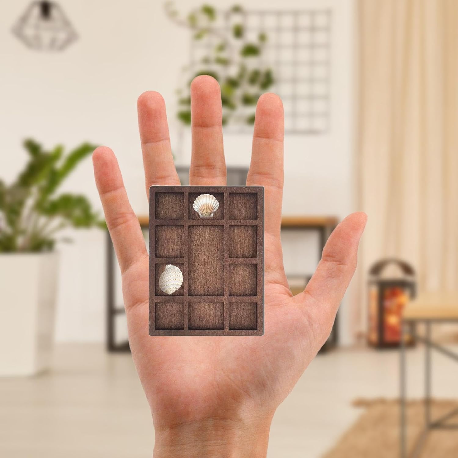 Miniature Trinket Shelf Wooden Jewelry Rack Compact Storage Display Multi Section Organizer for Earrings Rings Bracelets Small Keepsakes Suitable for