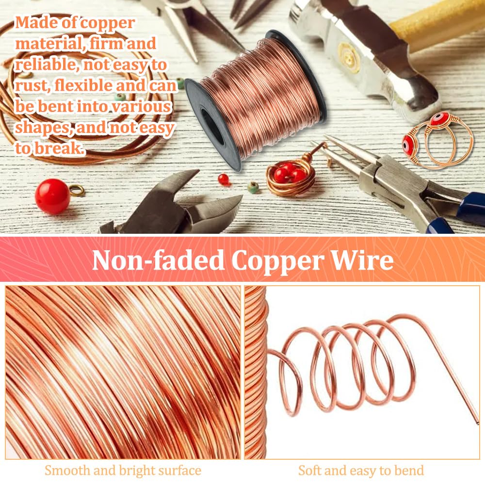 NAROSEBE Fil de cuivre 100 m pour bijoux et bricolage, 0,6 mm