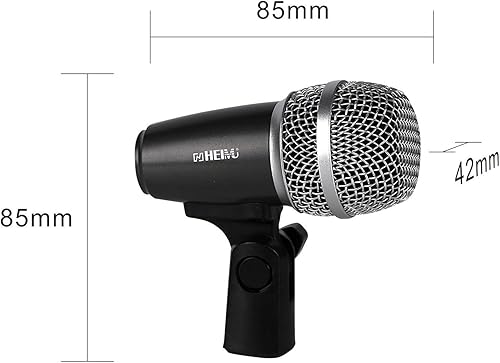 Miniatura 6 de HEIMU Kit de micrófono con cable para batería y otros instrumentos musicales (micrófono de tambor pequeño)