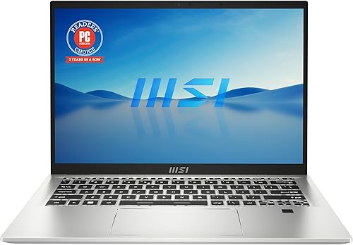 MSI Ordenador portátil Prestige 14 Evo Intel Core i7-13700H, Intel Iris Xe, pantalla FHD+ de 14", DDR5 de 32 GB, SSD NVMe de 512 GB, WiFi 6E,
